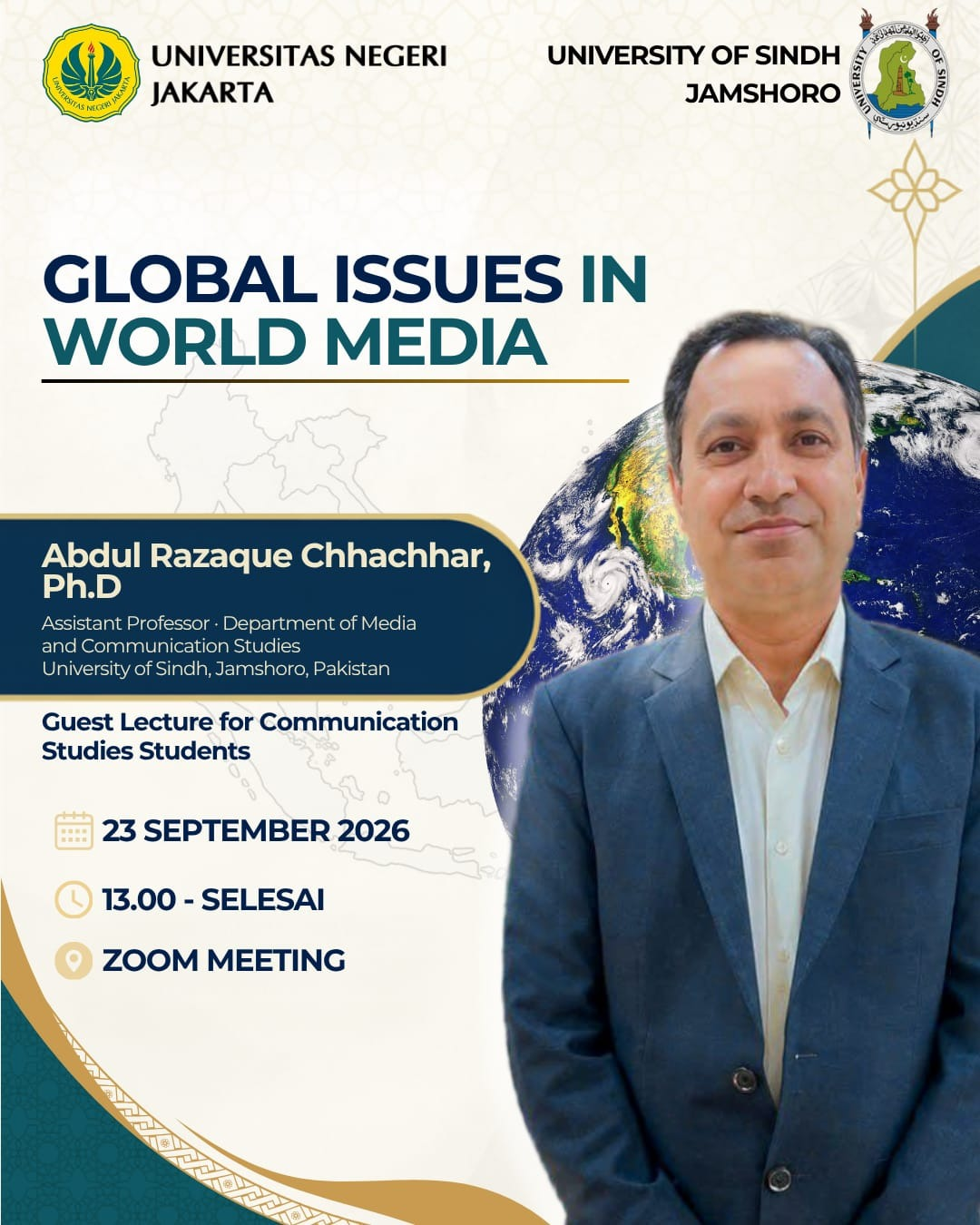 Sesi International Lecturer mata kuliah Globalization Issues Prodi S1 Ilmu Komunikasi FISH UNJ